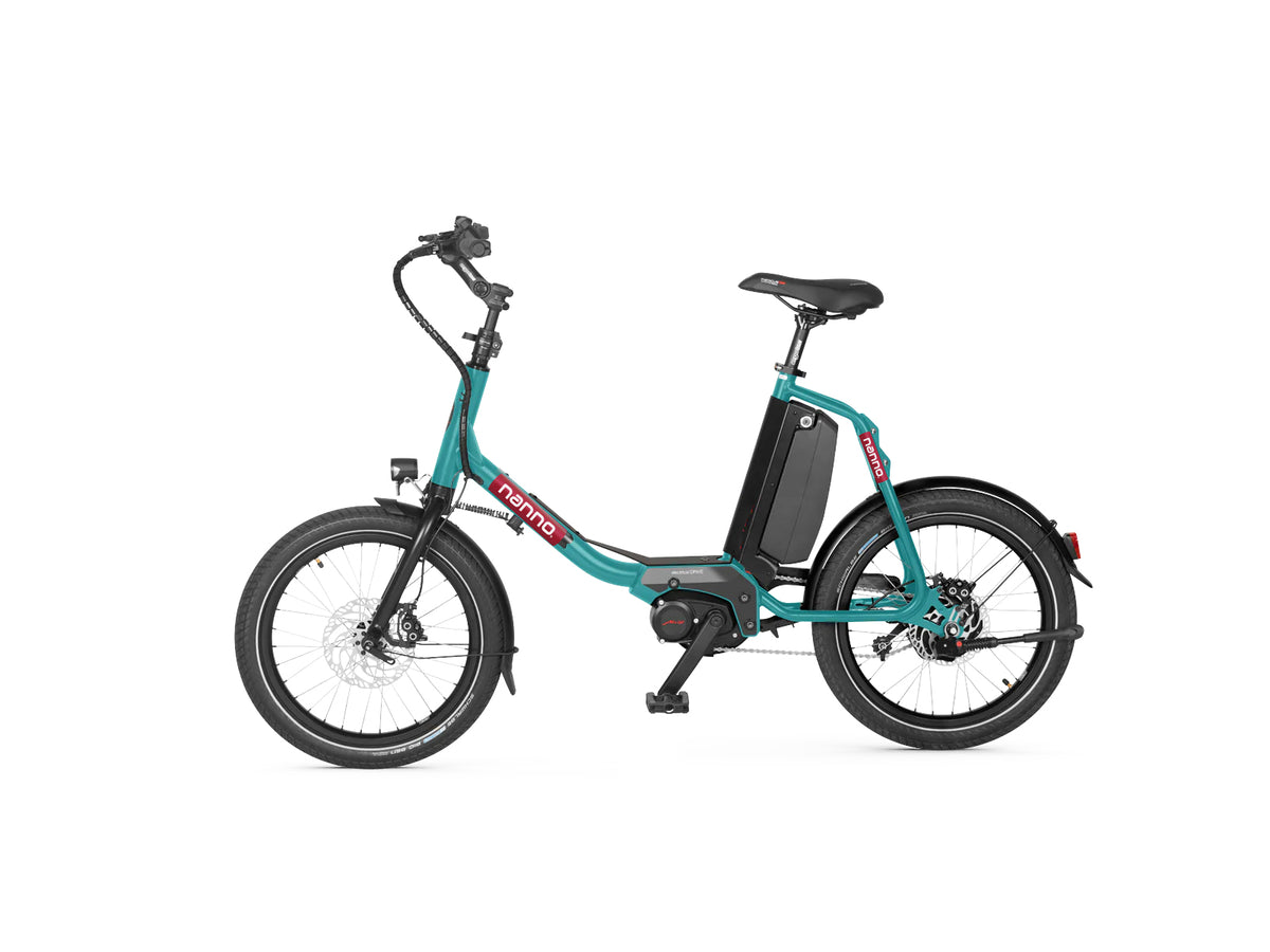 Nanno cargo Bike step-trough urban compact electric bike with Metz drive in blue